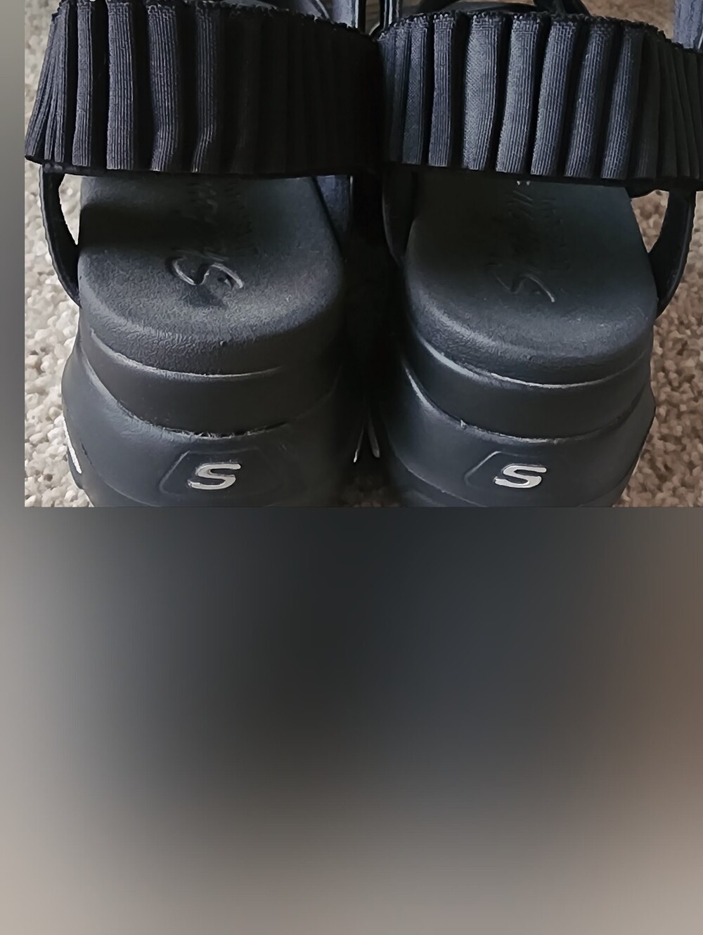 Skechers Luxe Foam Black Sandals Velcro Straps See Chart For Size. - Picture 7 of 10